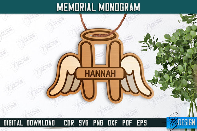 Memorial Monogram | Christmas Tree Toy | Personalized Monogram | Memorial Sign | CNC File SVG Fly Design 