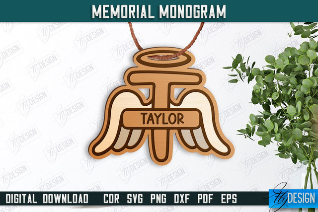 Memorial Monogram | Christmas Tree Toy | Personalized Monogram | Memorial Sign | CNC File SVG Fly Design 