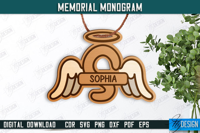 Memorial Monogram | Christmas Tree Toy | Personalized Monogram | Memorial Sign | CNC File SVG Fly Design 