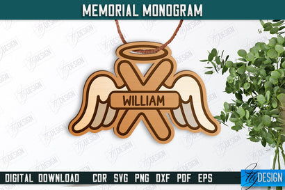 Memorial Monogram | Christmas Tree Toy | Personalized Monogram | Memorial Sign | CNC File SVG Fly Design 