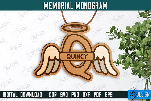 Memorial Monogram | Christmas Tree Toy | Personalized Monogram | Memorial Sign | CNC File SVG Fly Design 