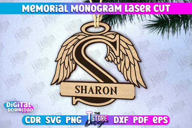 Memorial Monogram | Christmas Tree Toy | Personalized Monogram | Memorial Sign | CNC File SVG The T Store Design 