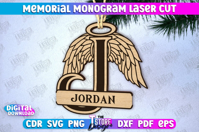 Memorial Monogram | Christmas Tree Toy | Personalized Monogram | Memorial Sign | CNC File SVG The T Store Design 