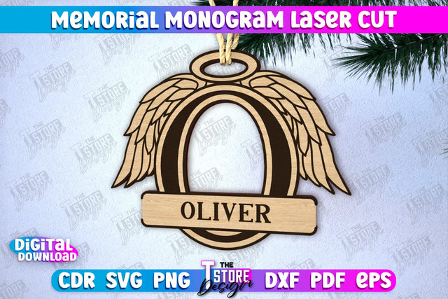 Memorial Monogram | Christmas Tree Toy | Personalized Monogram | Memorial Sign | CNC File SVG The T Store Design 