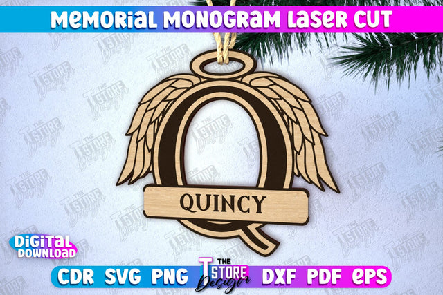 Memorial Monogram | Christmas Tree Toy | Personalized Monogram | Memorial Sign | CNC File SVG The T Store Design 