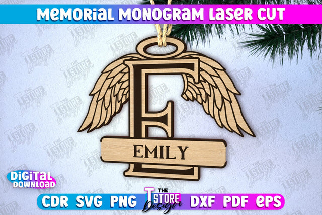 Memorial Monogram | Christmas Tree Toy | Personalized Monogram | Memorial Sign | CNC File SVG The T Store Design 