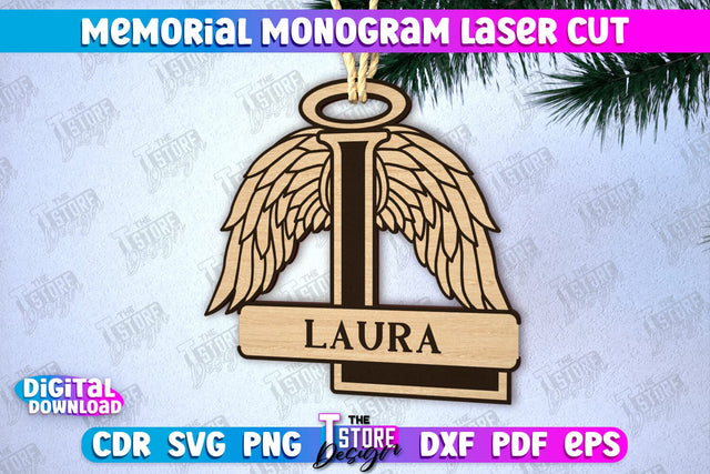 Memorial Monogram | Christmas Tree Toy | Personalized Monogram | Memorial Sign | CNC File SVG The T Store Design 