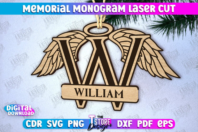 Memorial Monogram | Christmas Tree Toy | Personalized Monogram | Memorial Sign | CNC File SVG The T Store Design 