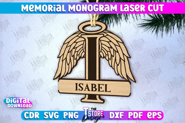 Memorial Monogram | Christmas Tree Toy | Personalized Monogram | Memorial Sign | CNC File SVG The T Store Design 