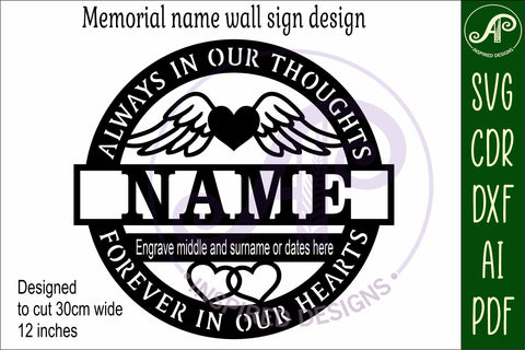 Memorial name wall art sign, SVG personalized sign SVG APInspireddesigns 