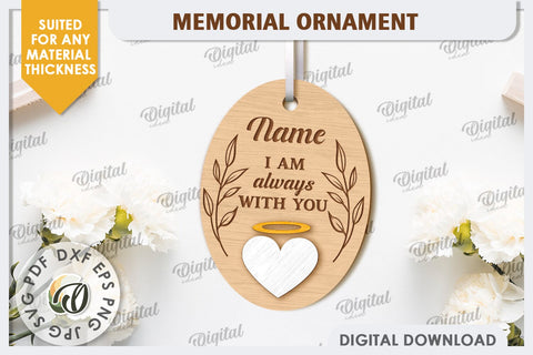 Memorial Ornaments Laser Cut Bundle. Personalized Ornaments SVG Evgenyia Guschina 