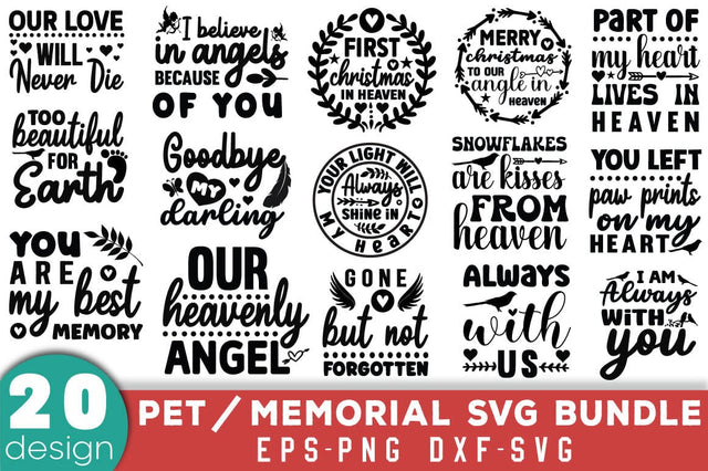 Memorial Quotes SVG Bundle SVG Angelina750 