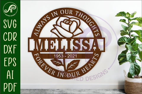 Memorial rose name wall art sign, SVG personalized sign SVG APInspireddesigns 