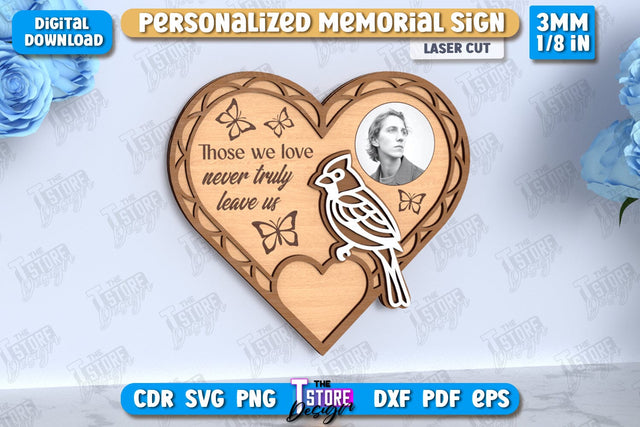 Memorial Sign Laser Cut | Sympathy Gift | Remembrance Sign | CNC File SVG The T Store Design 