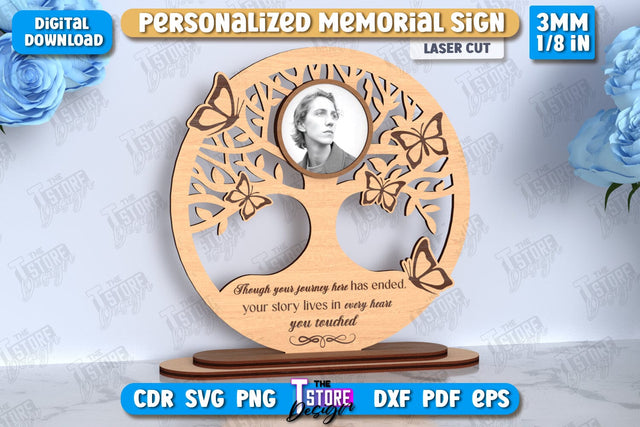 Memorial Sign Laser Cut | Sympathy Gift | Remembrance Sign | CNC File SVG The T Store Design 