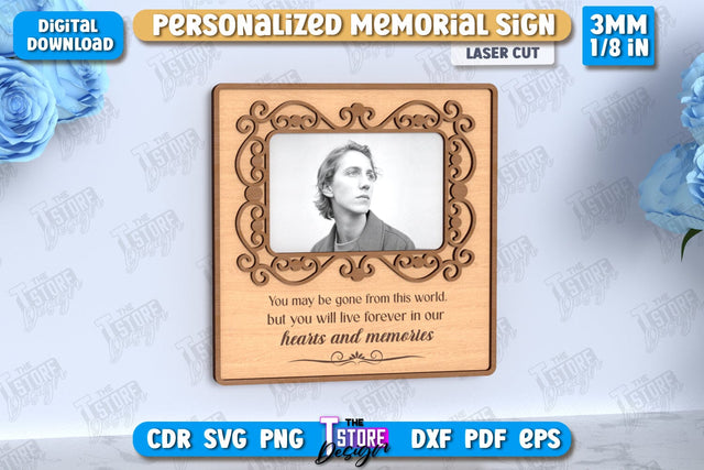 Memorial Sign Laser Cut | Sympathy Gift | Remembrance Sign | CNC File SVG The T Store Design 