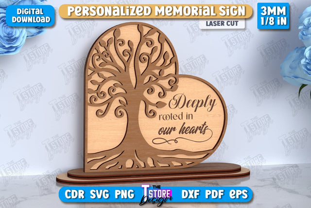 Memorial Sign Laser Cut | Sympathy Gift | Remembrance Sign | CNC File SVG The T Store Design 