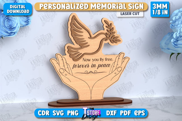Memorial Sign Laser Cut | Sympathy Gift | Remembrance Sign | CNC File SVG The T Store Design 