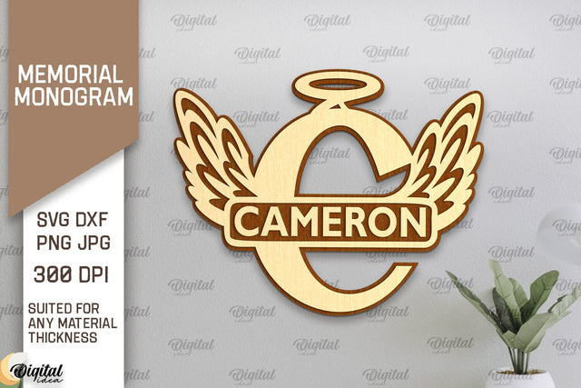 Memorial Split Letter Name Monogram Laser Cut. Letter C SVG SVG Evgenyia Guschina 