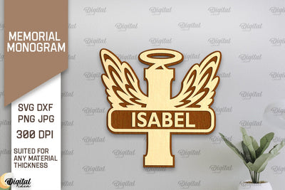 Memorial Split Letter Name Monogram Laser Cut. Letter I SVG SVG Evgenyia Guschina 