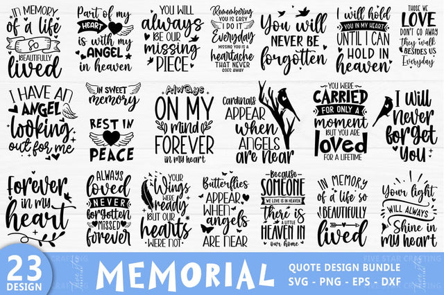 Memorial SVG Bundle, Memorial Quotes SVG FiveStarCrafting 