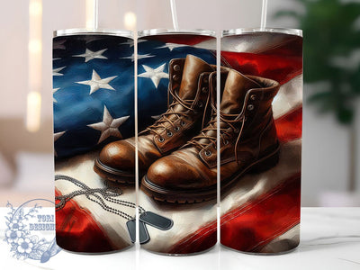Memorial Veteran Patriotic Tribute Tumbler, Veteran Tumbler, Patriotic Tumbler, American Flag Tumbler, Military Tribute Tumbler, 20oz Sublimation Wrap, Honor Our Heroes Tumbler Sublimation ToriDesigns 