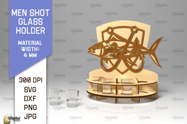 Men Shot Glass Holder Laser Cut. Shot Glass SVG Design SVG Evgenyia Guschina 