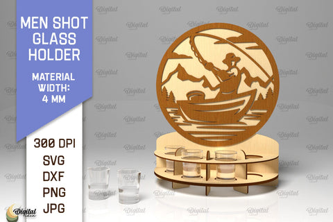 Men Shot Glass Holder Laser Cut. Shot Glass SVG Design SVG Evgenyia Guschina 