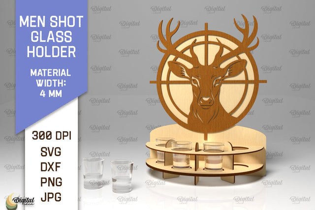 Men Shot Glass Holder Laser Cut. Shot Glass SVG Design SVG Evgenyia Guschina 