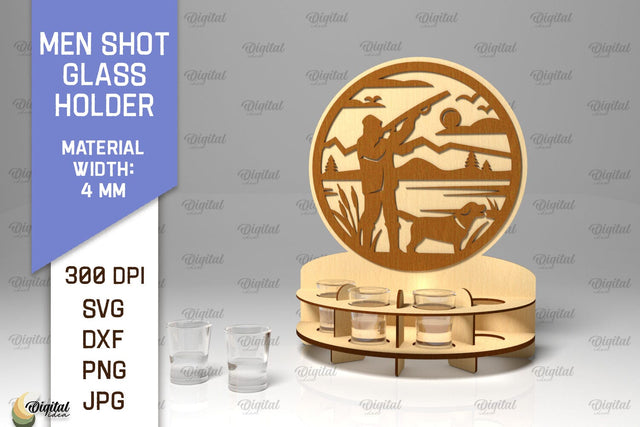 Men Shot Glass Holder Laser Cut. Shot Glass SVG Design SVG Evgenyia Guschina 