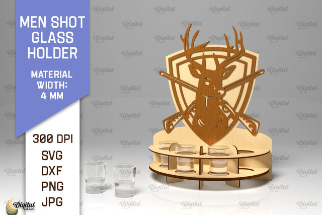 Men Shot Glass Holder Laser Cut. Shot Glass SVG Design SVG Evgenyia Guschina 