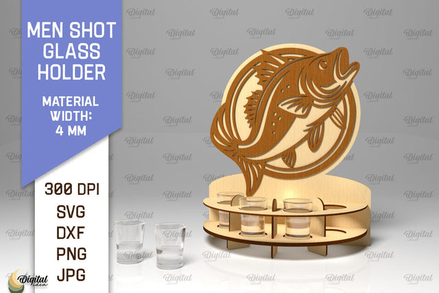 Men Shot Glass Holder Laser Cut. Shot Glass SVG Design SVG Evgenyia Guschina 