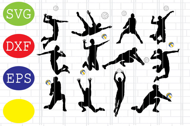 Men Volleyball Player Svg, Volleyball Svg, Volleyball Cut Files, Game Day Svg, Jpg, Eps, Dxf Files SVG DigitalSvgFiles 