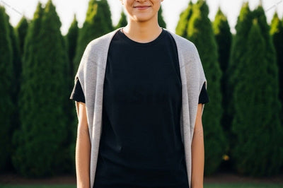 Men's casual black and gray t-shirt Mock Up Photo Designangry 