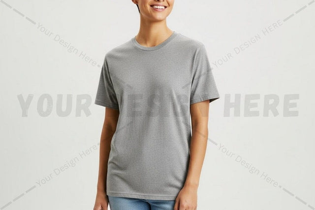 Men's classic grey t-shirt Mock Up Photo Regulrcrative 