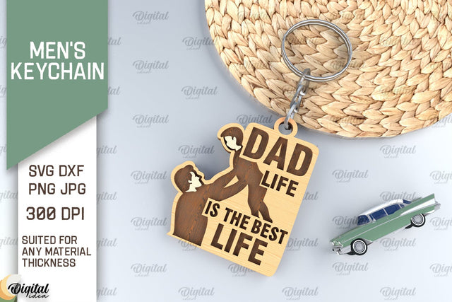 Men's Keychain SVG. Father's Day Keychain Laser Cut SVG Evgenyia Guschina 