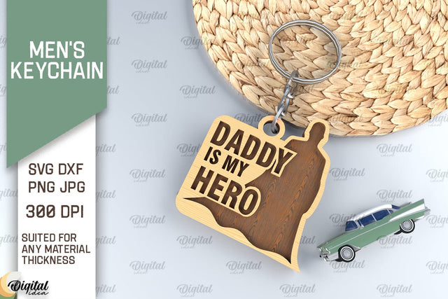Men's Keychain SVG. Father's Day Keychain Laser Cut SVG Evgenyia Guschina 