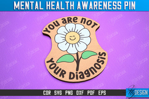 Mental Health Awareness Pin Bundle | Pin Brooch | Self Care | Clothing Accessory | CNC Files SVG Fly Design 