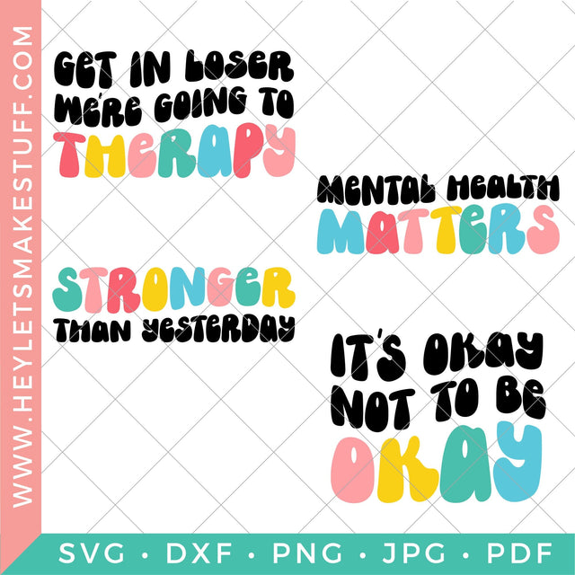 Mental Health Bundle SVG Hey Let's Make Stuff 