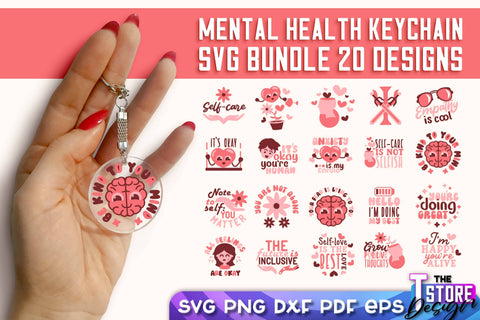 Mental Health Keychain SVG | Motivational Quotes | Funny SVG SVG The T Store Design 