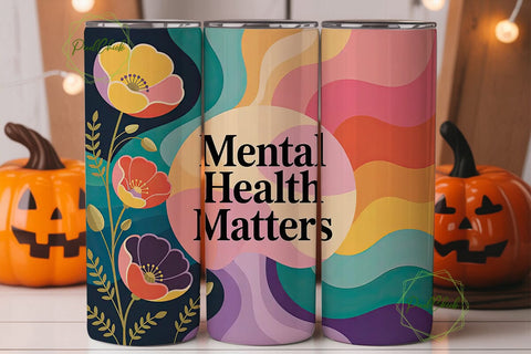 Mental Health Matters 20oz Tumbler Wrap Sublimation PixelChick 