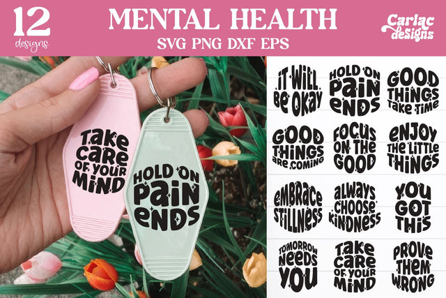 Mental Health Motel Keychain SVG Bundle SVG Carla C Designs 