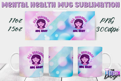Mental Health Mug PNG Sublimation | Coffee 11 Oz | 15 Oz Mug Sublimation v.1 Sublimation The T Store Design 