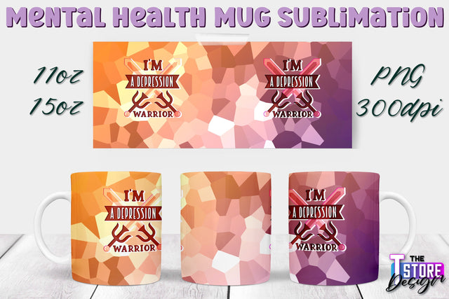 Mental Health Mug PNG Sublimation | Coffee 11 Oz | 15 Oz Mug Sublimation v.2 Sublimation The T Store Design 