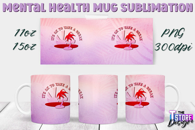Mental Health Mug PNG Sublimation | Coffee 11 Oz | 15 Oz Mug Sublimation v.2 Sublimation The T Store Design 