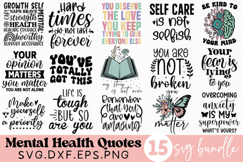 Mental Health Quotes SVG Bundle SVG Crafty Ideas 