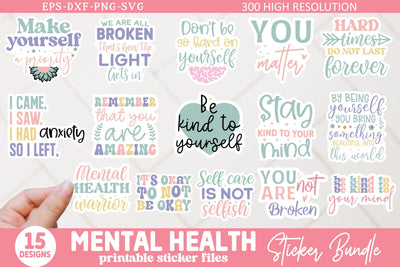 Mental Health Sticker Bundle SVG Crafty Ideas 