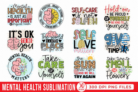 Mental Health Sublimation Bundle Sublimation CraftLabSVG 