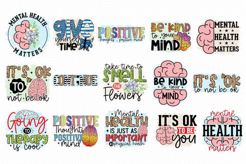 Mental Health Sublimation Bundle Sublimation CraftLabSVG 