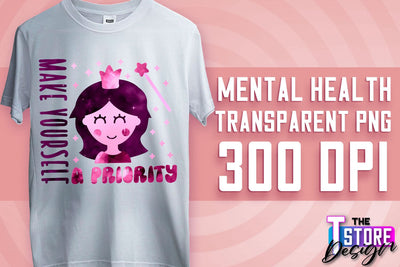 Mental Health Sublimation | Motivational Quotes PNG | PNG File v.1 Sublimation The T Store Design 
